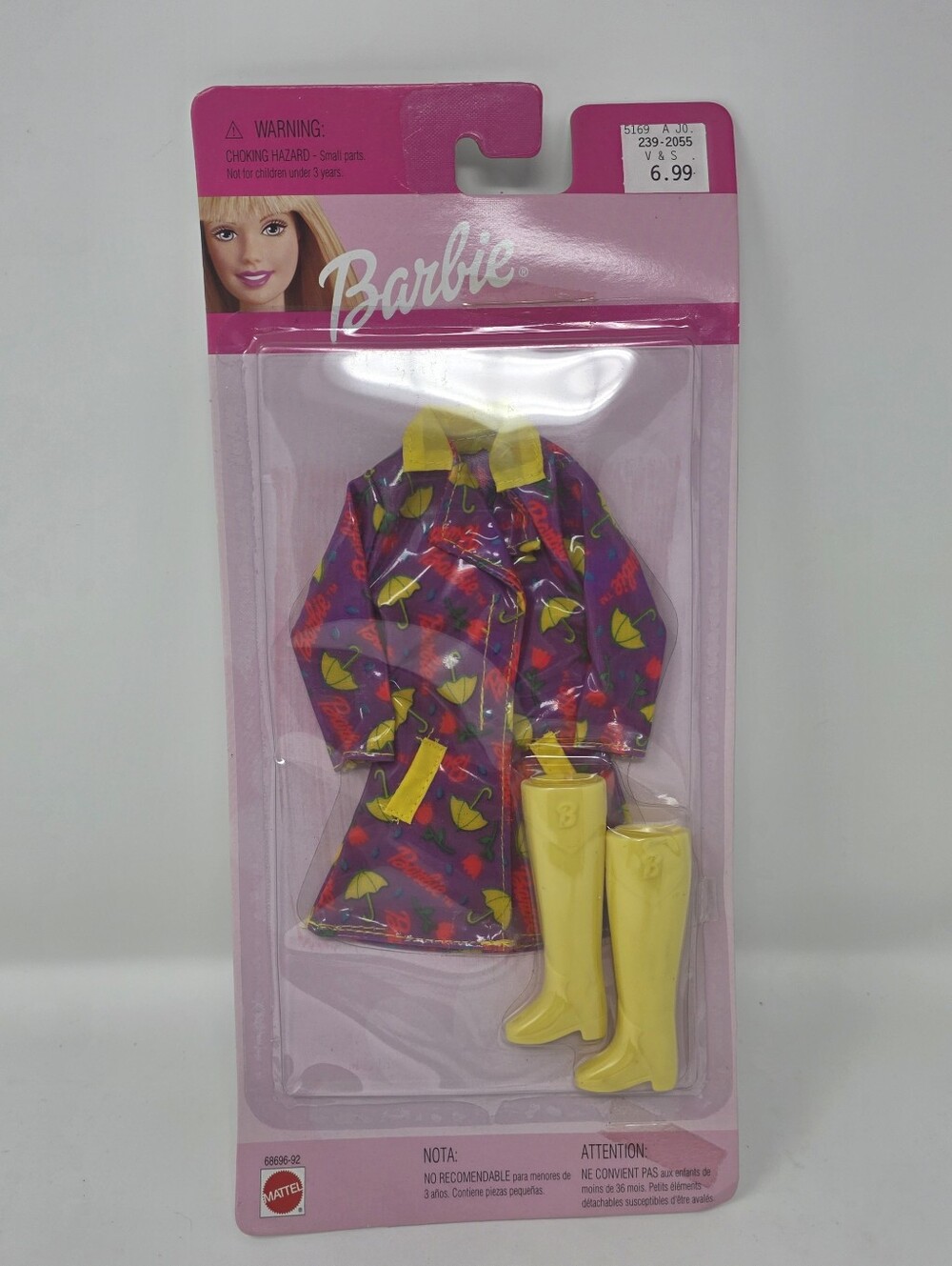 Vintage 1999 Barbie Coat Collection Fashions #68696-92 NIP Purple Raincoat